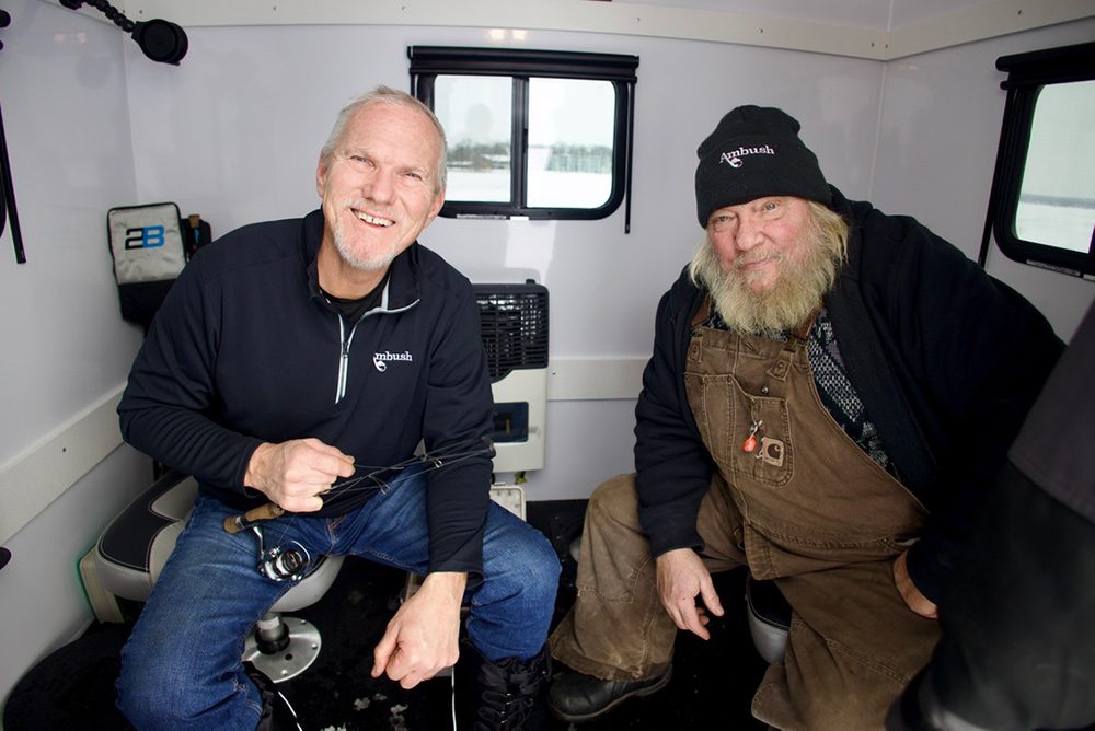 Buddies ice fishing